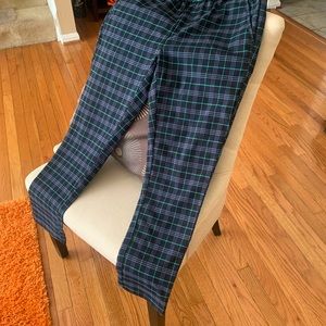 ASOS blue plaid drawstring pant.